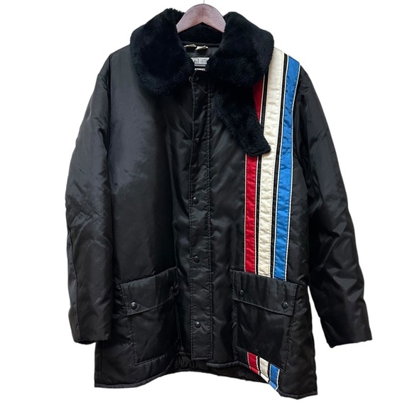 Vintage Racing Stripes Walls Outerwear Insulated Coat Jacket Off Road Men's XL‎